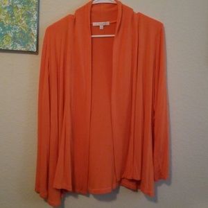 Salmon colored cardigan. True to size
